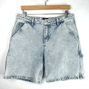 WESC Light Wash Denim Cargo Shorts 33